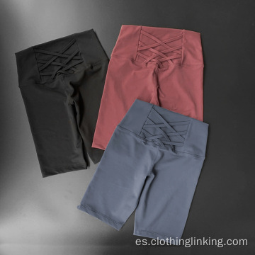 Leggings cortos activos de cintura alta para mujer